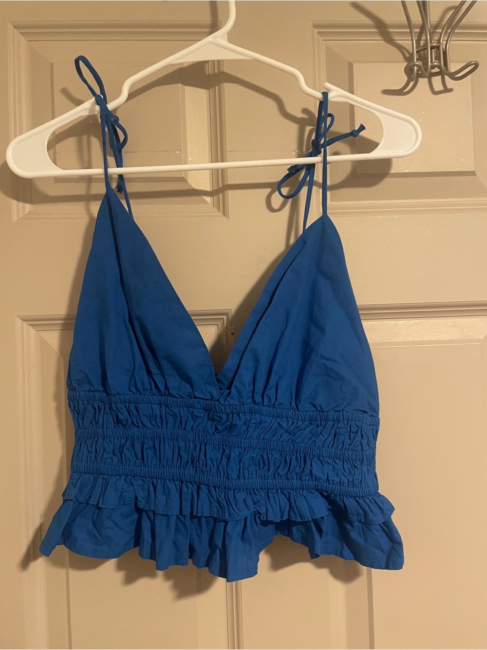 Cotton Sim Sam Smocked Waist Ruffle Tank Top